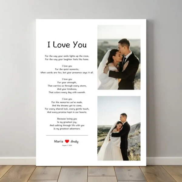 Photo canvas with text