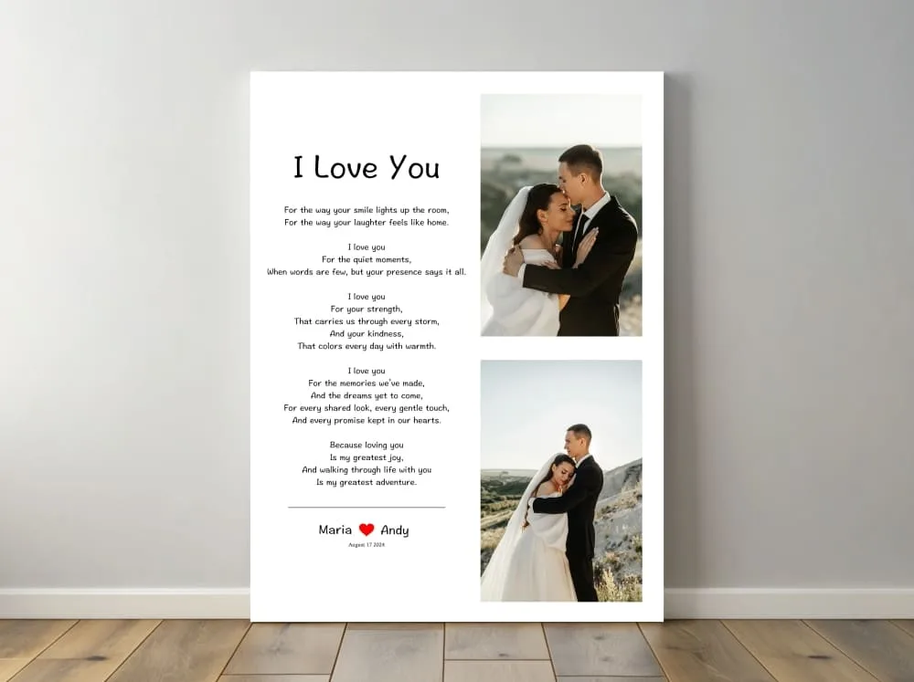 Photo canvas with text